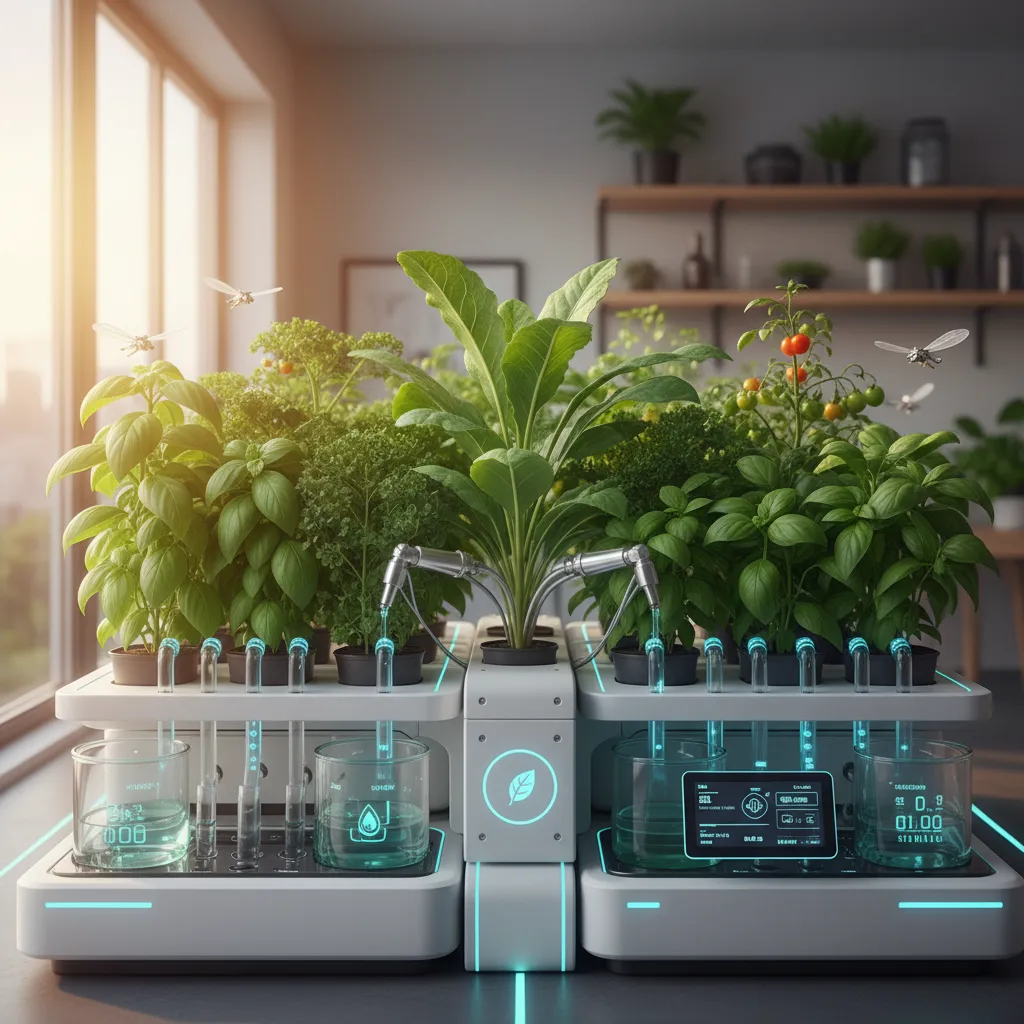 AI-controlled irrigation system in a smart garden