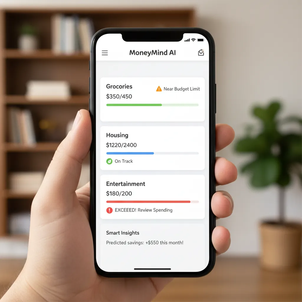 AI budgeting app on smartphone