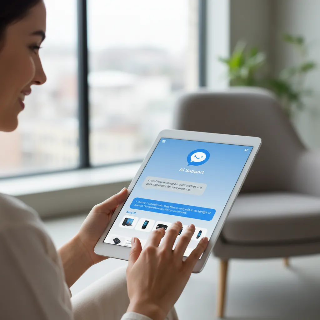 Customer interacting with AI chatbot