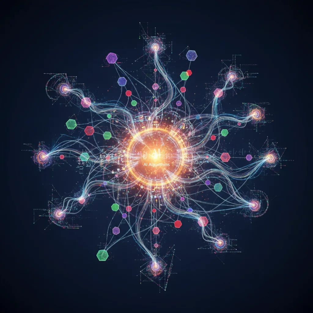 Abstract visualization of data flowing and connecting, representing AI algorithms creating personalized experiences.