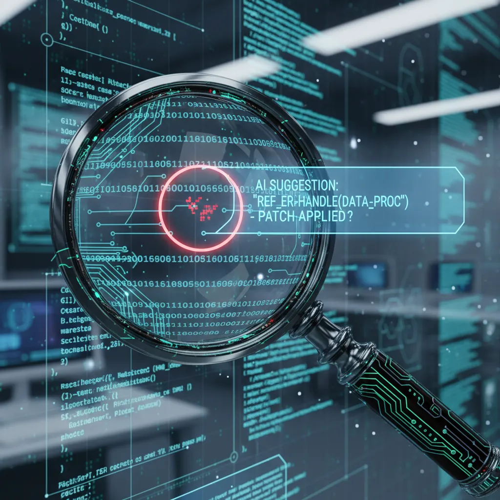 AI-assisted debugging highlighting a code bug