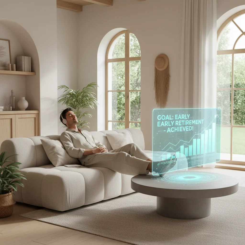 Financial goals met through AI automation in a smart home