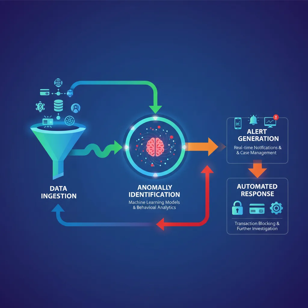 Infographic of AI fraud detection process