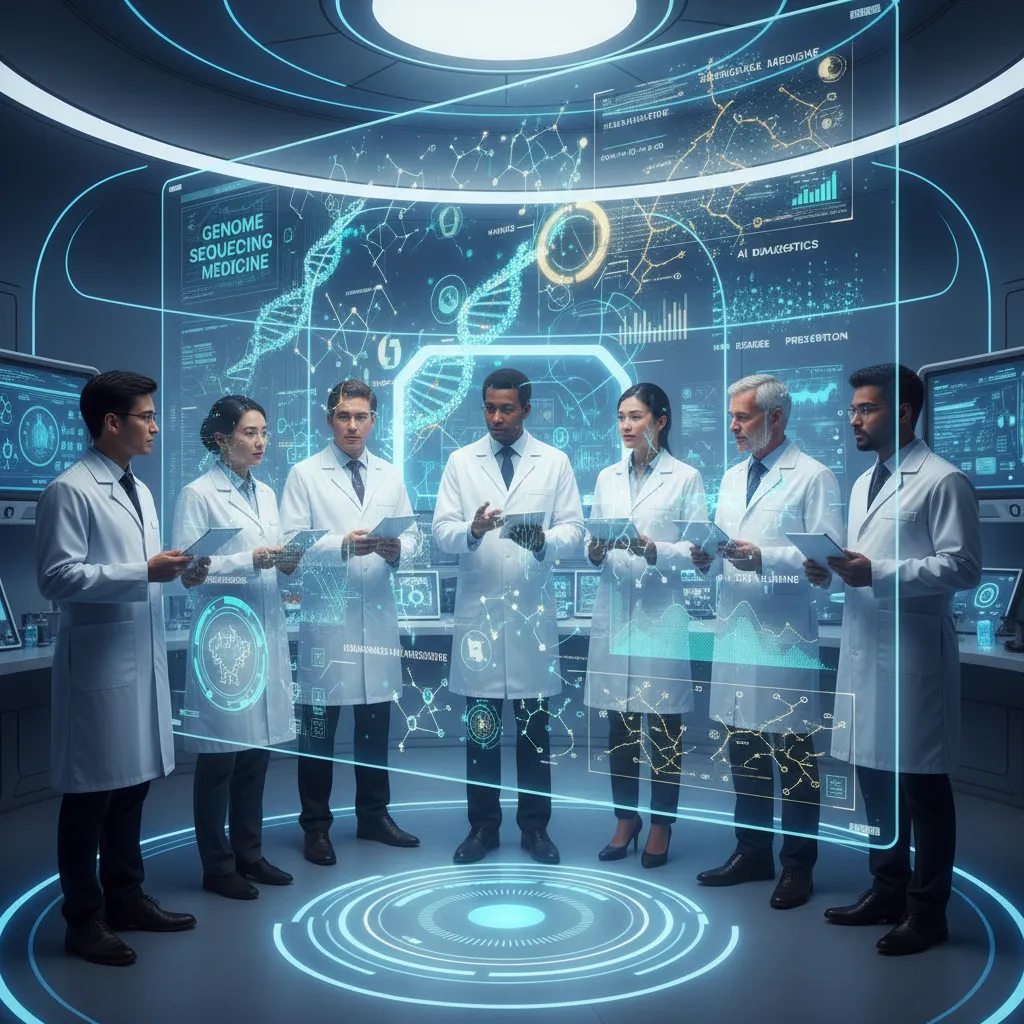 AI researchers analyzing genetic data