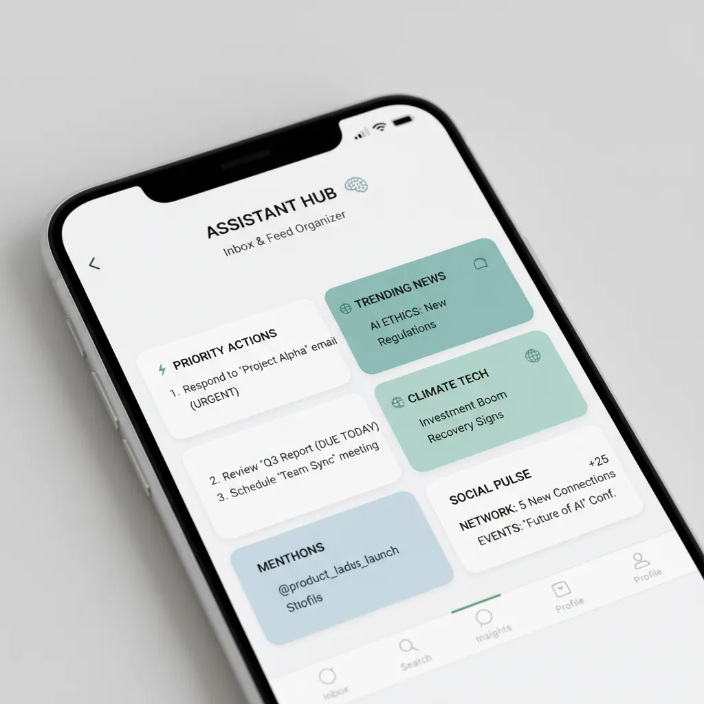 AI-powered email summary app on a smartphone