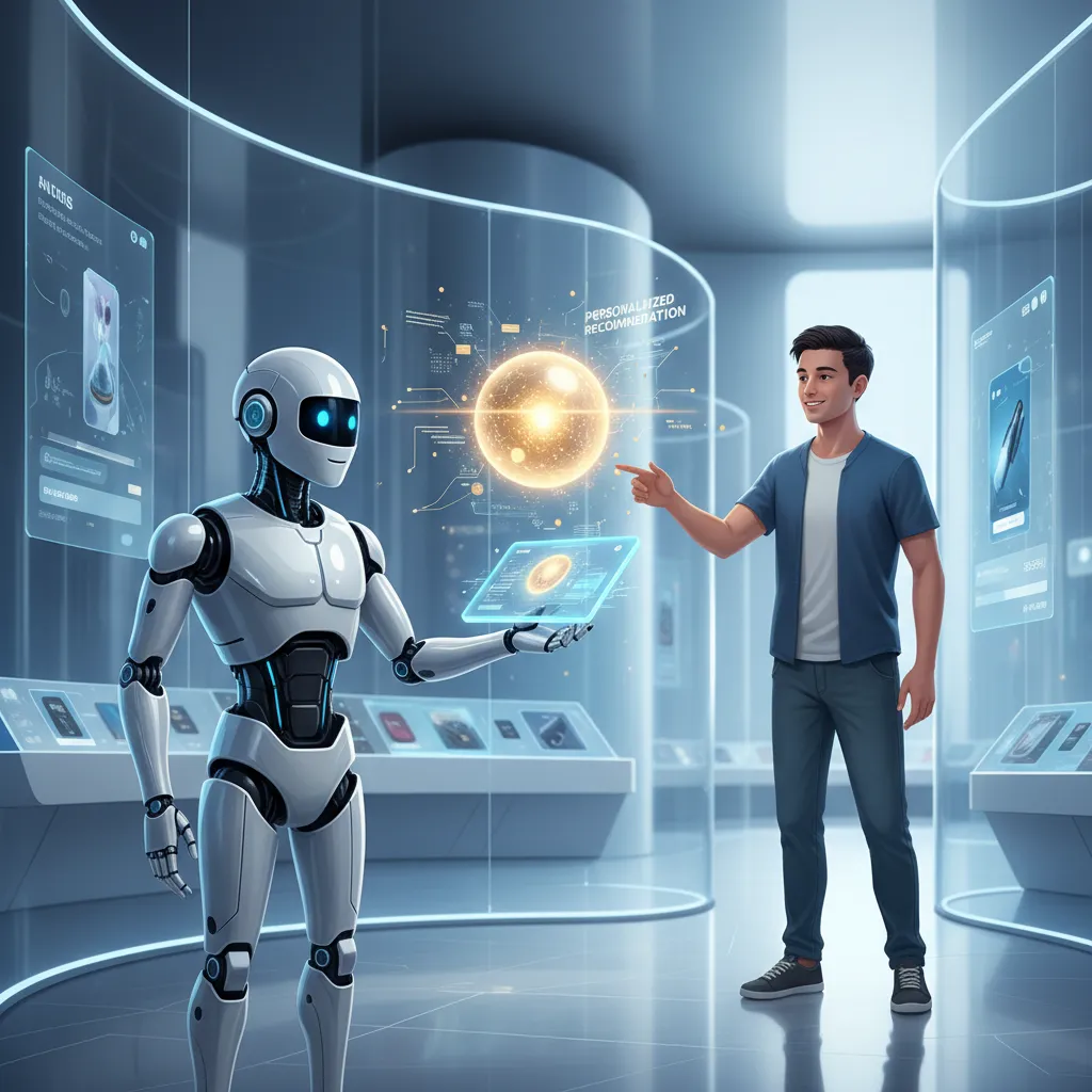 AI shopping assistant guiding customer