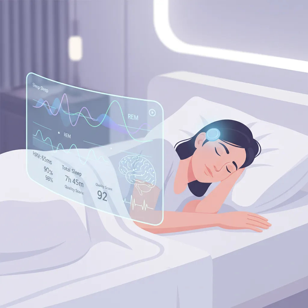 Illustration of sleep cycles and brain activity from wearable tech