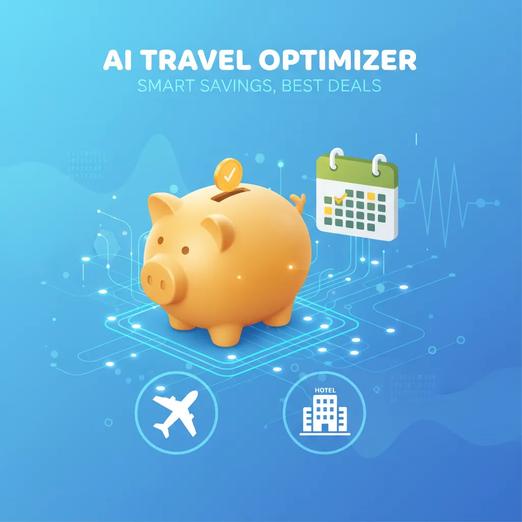 Infographic illustrating how AI helps optimize travel budgets for flights and hotels.