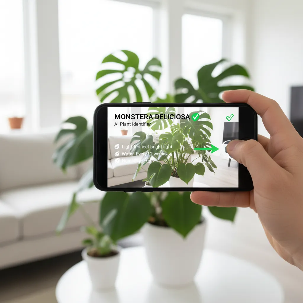 A person using a smartphone to identify an object in real-time with an AI assistant overlay.