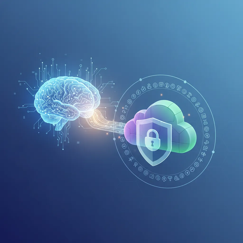 An abstract image visualizing Apple's Private Cloud Compute for AI privacy and security.