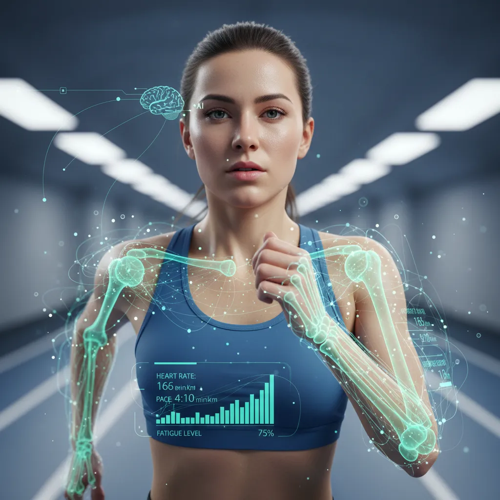 AI tracking athlete performance with holographic data