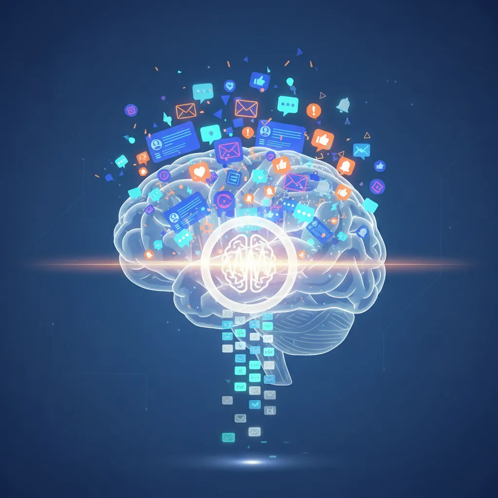 AI filtering digital distractions from a human brain