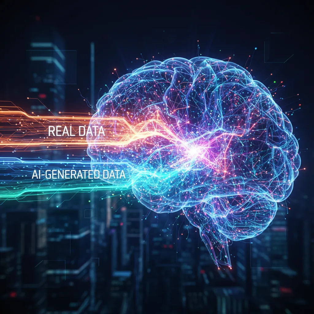 Abstract image of brain processing AI data