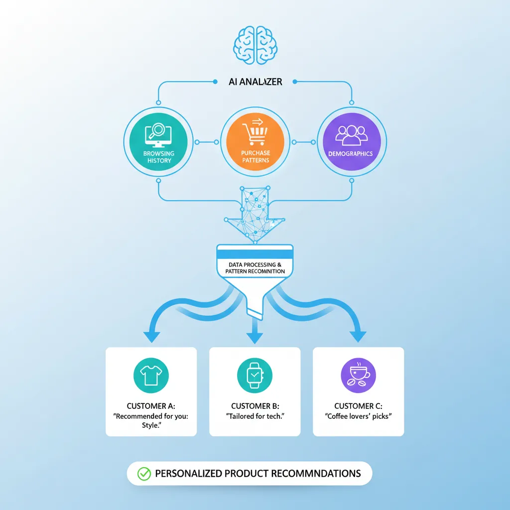 Infographic showing AI data analysis
