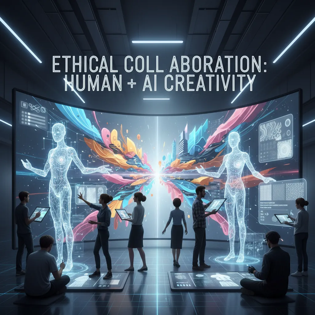 Artists and AI collaborating on digital art