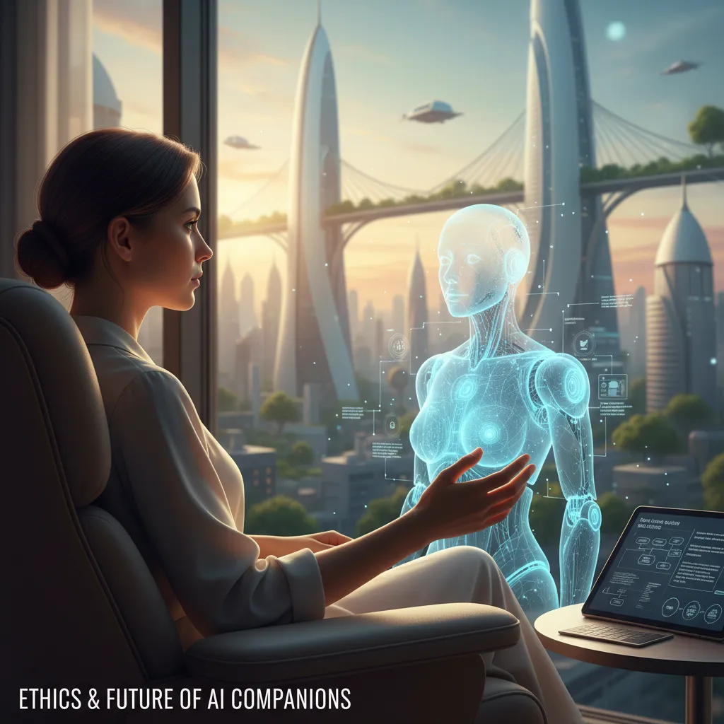 Person contemplating ethical implications and future of AI companions