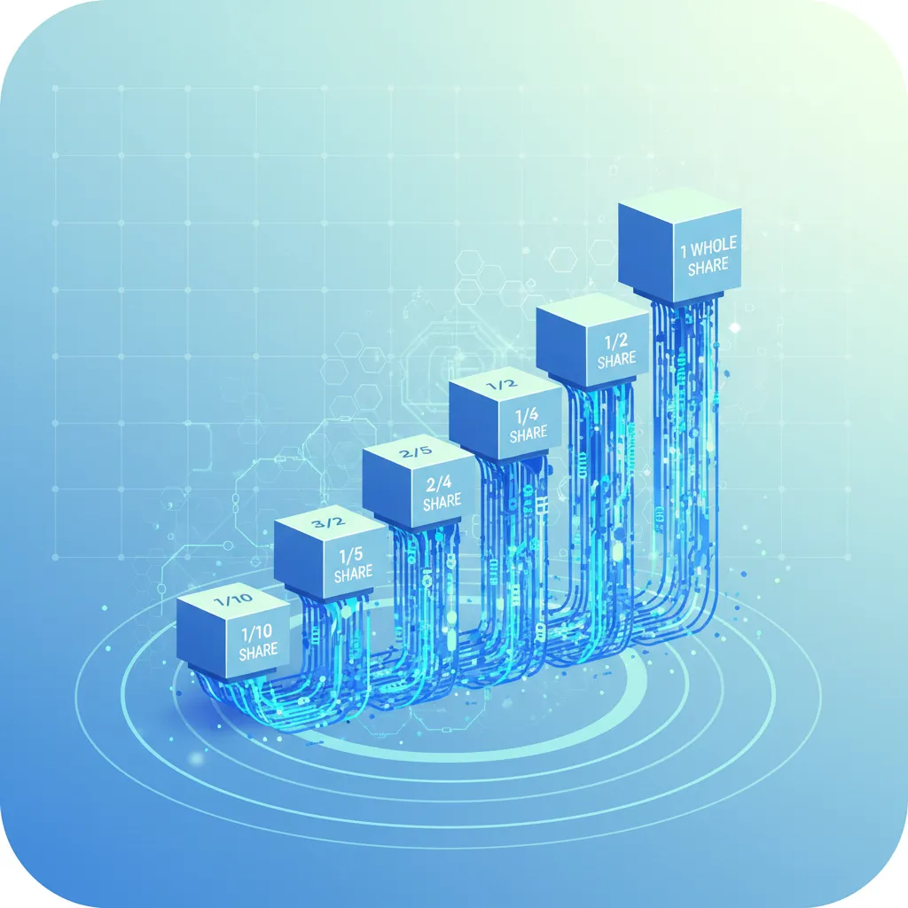 Financial growth graph with fractional shares and AI support