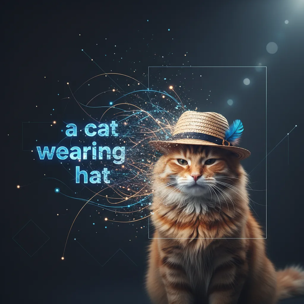 Conceptual art showing how OpenAI's Sora model transforms a text prompt into a video frame.