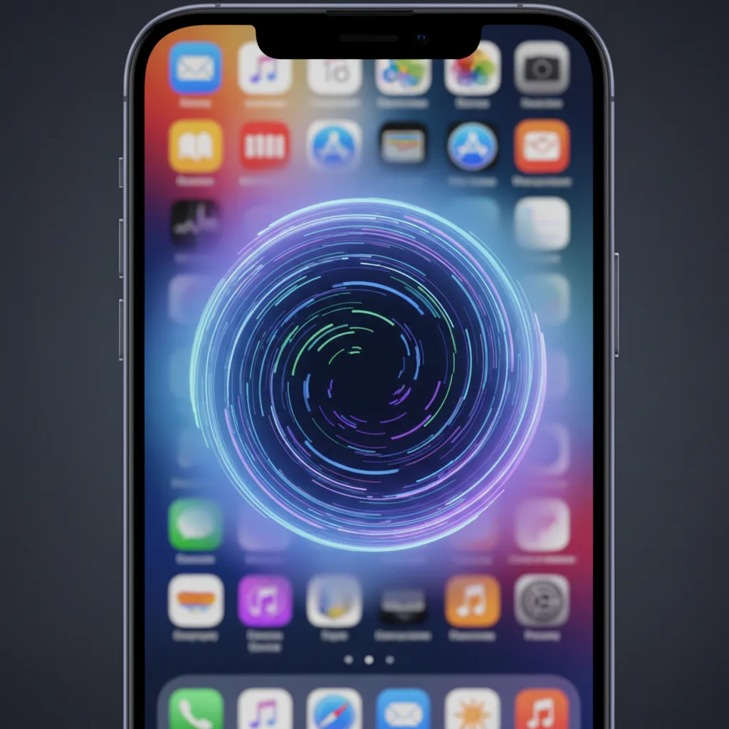 A glowing, redesigned Siri icon on an iPhone screen, symbolizing its new AI capabilities powered by Apple Intelligence.