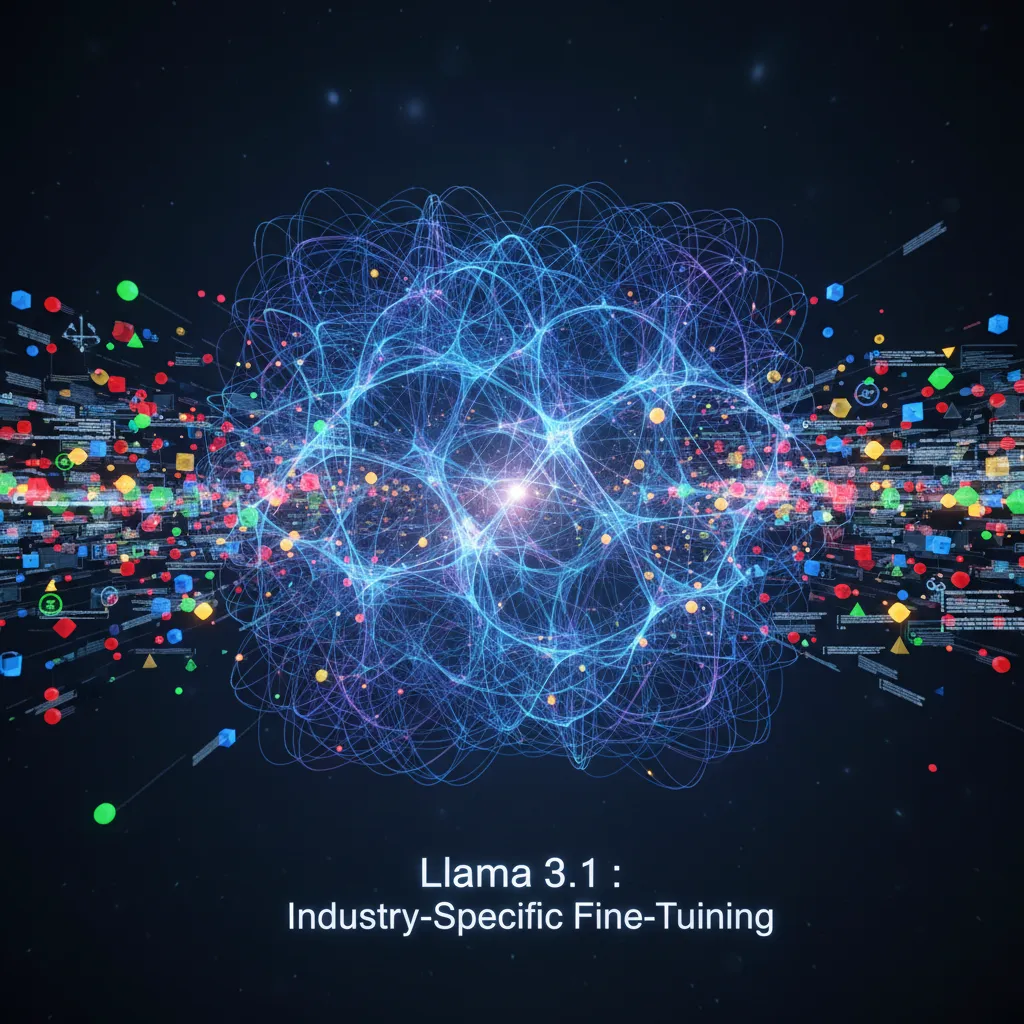 Abstract visualization of Llama 3.1 fine-tuning