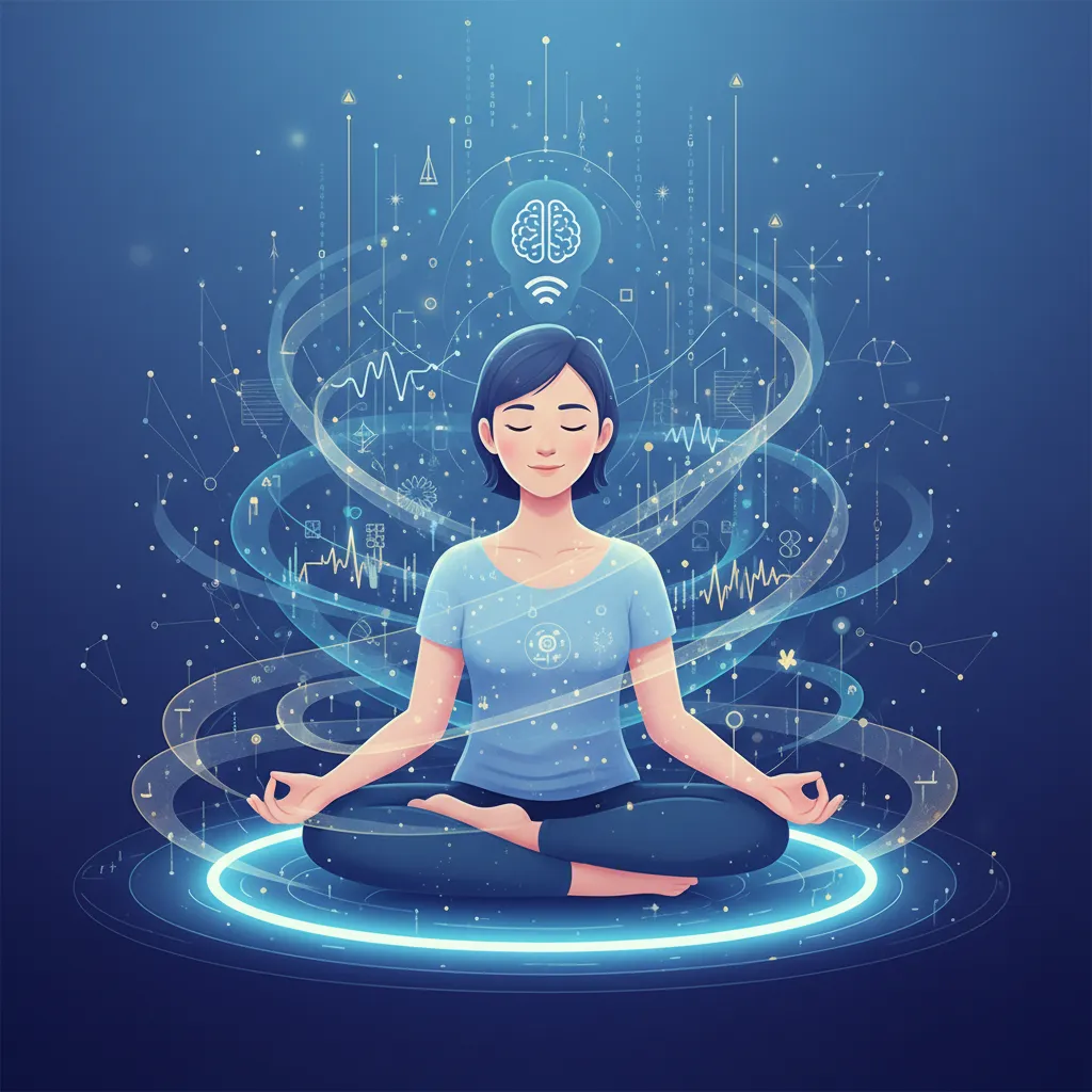 Person meditating with AI support