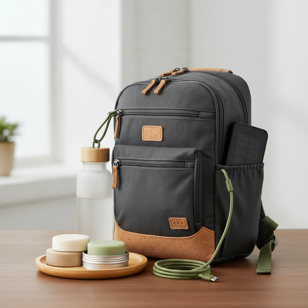 Minimalist packing with eco-friendly gear for sustainable travel