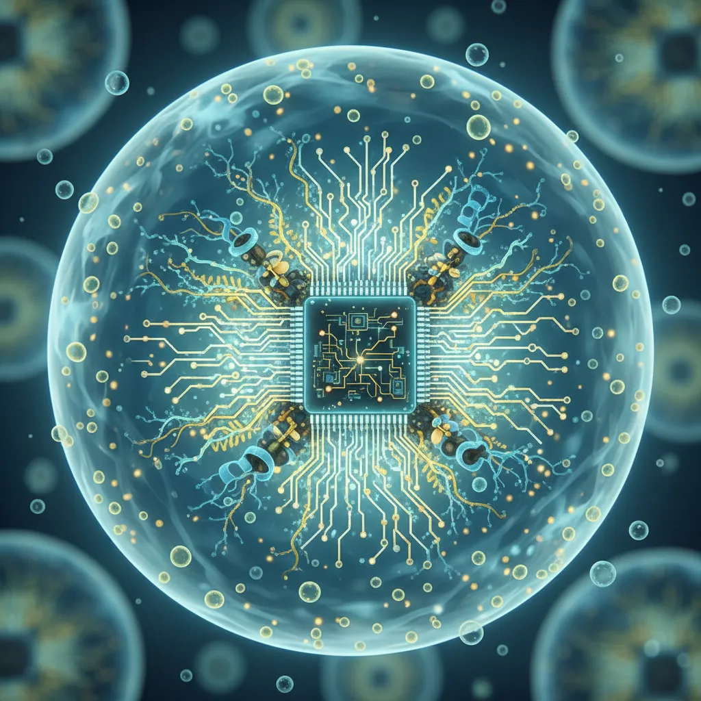 Microscopic view of a biological circuit for molecular computing.