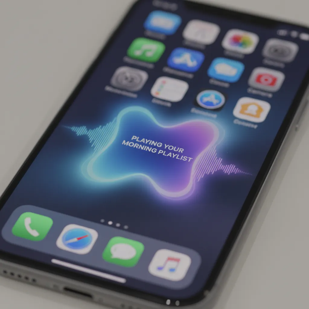 The new, glowing Siri interface on an iPhone screen, showcasing its AI-powered update in iOS 18.