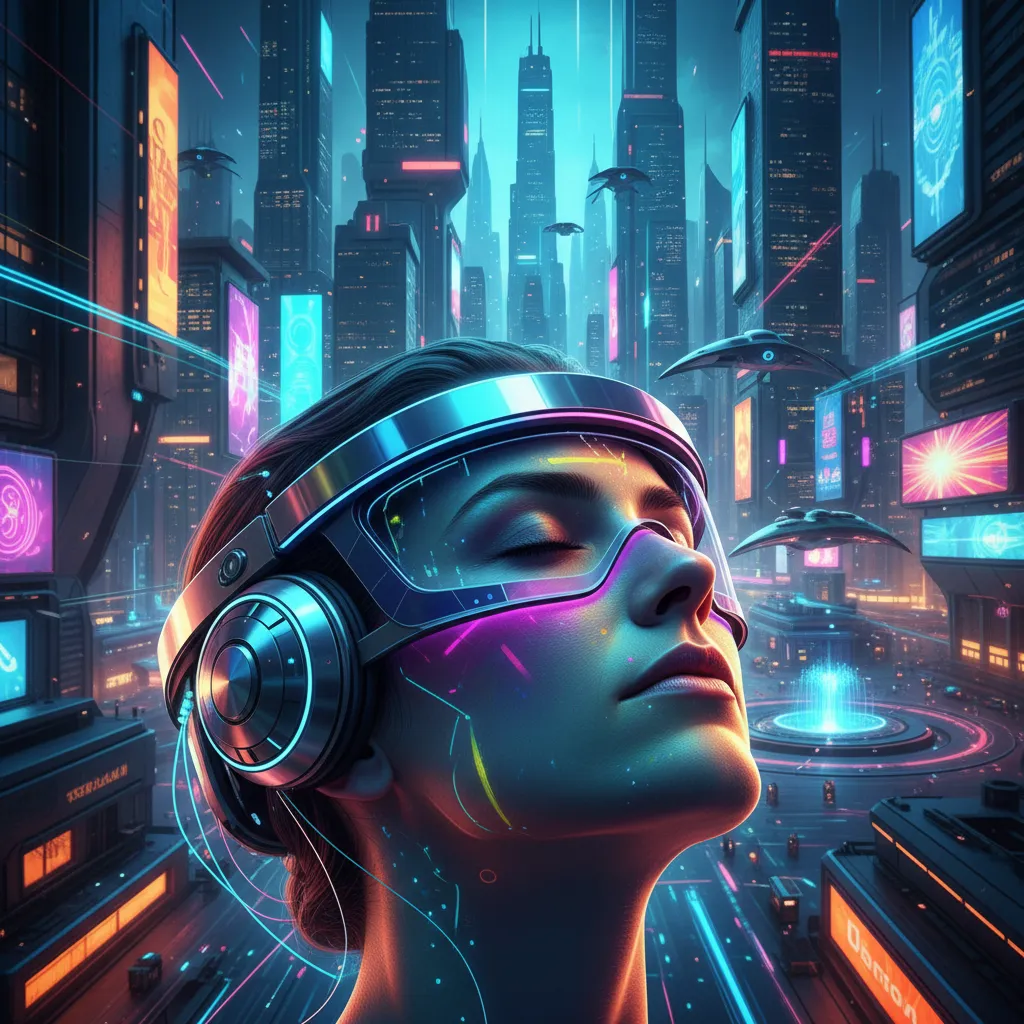 Person with non-invasive neurotech headset in VR