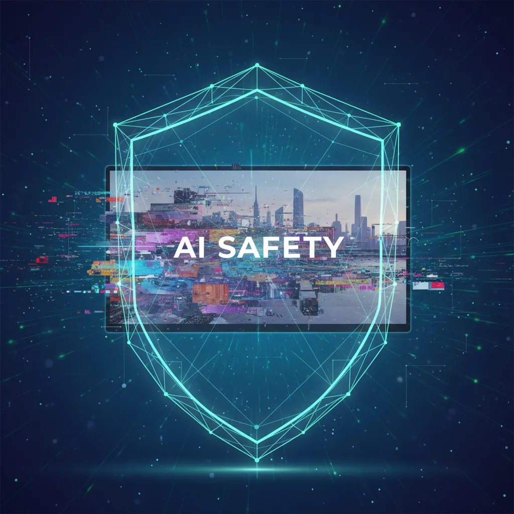 Conceptual image representing the safety features and limitations of Sora AI.