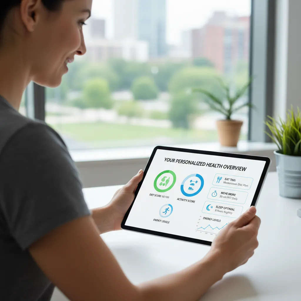A person viewing personalized health insights on an AI dashboard.