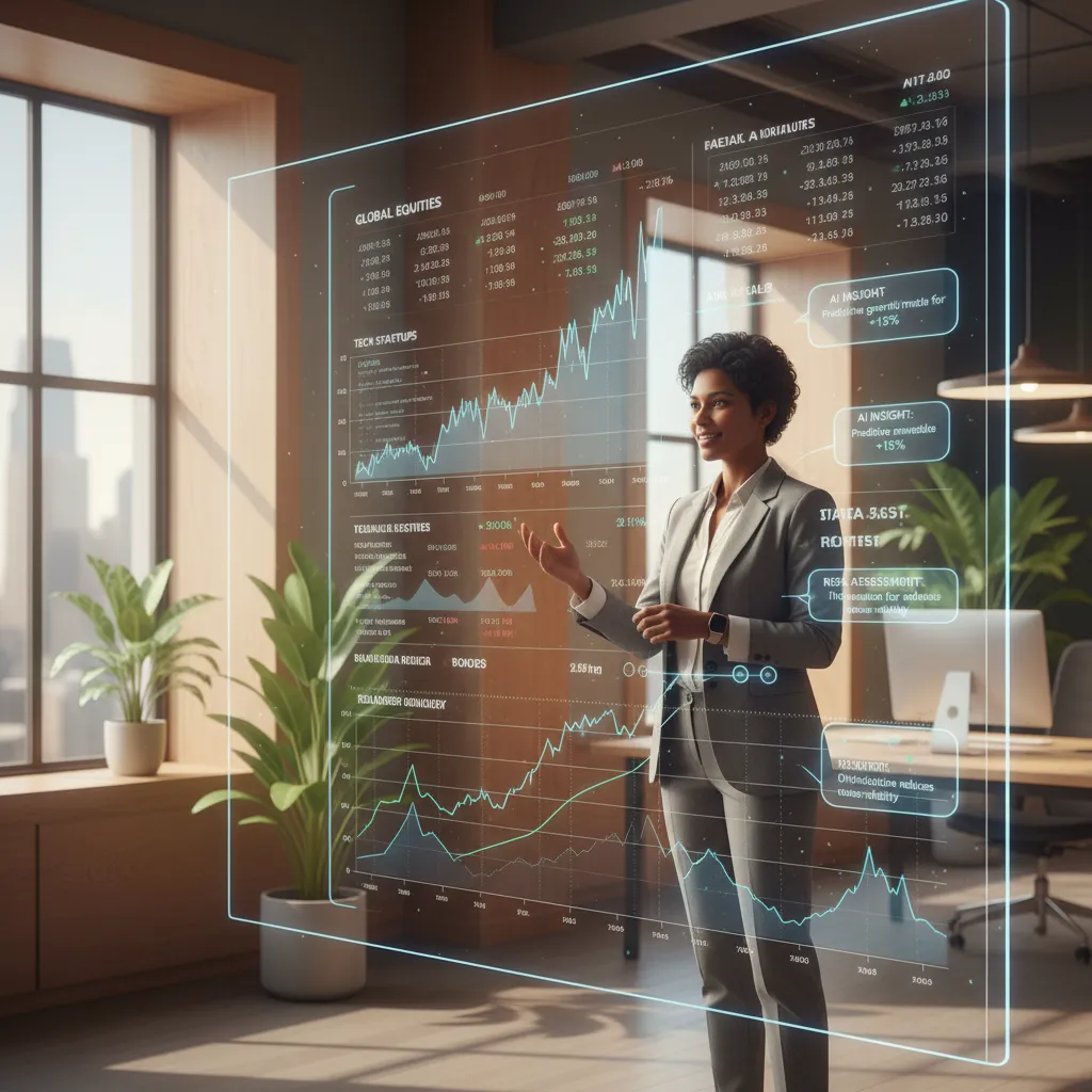 Person with AI investment dashboard