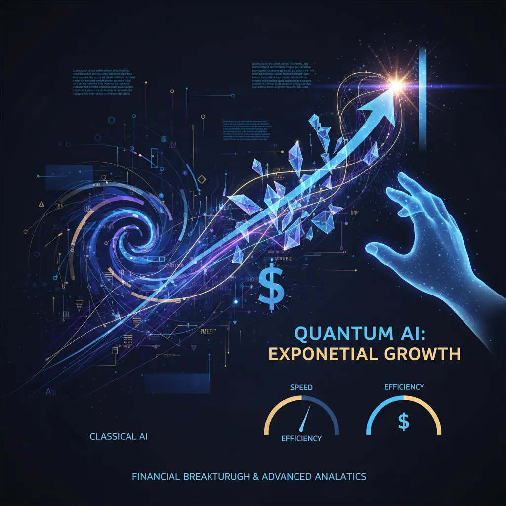 Infographic showing quantum AI accelerating financial modeling and growth