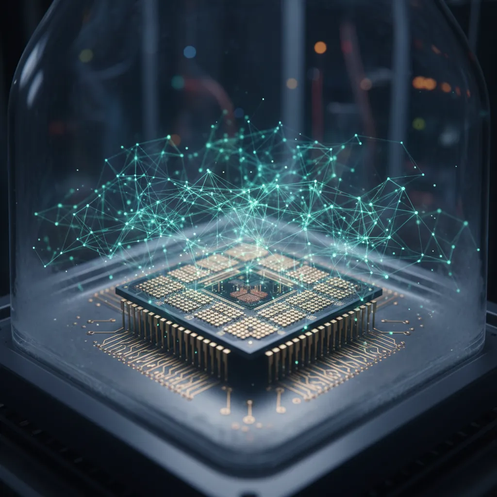 Quantum processor chip with AI network overlay