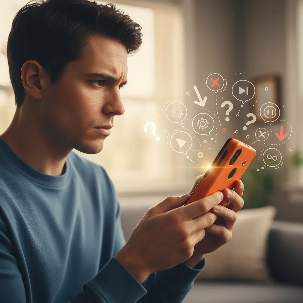 Person evaluating Rabbit R1 device