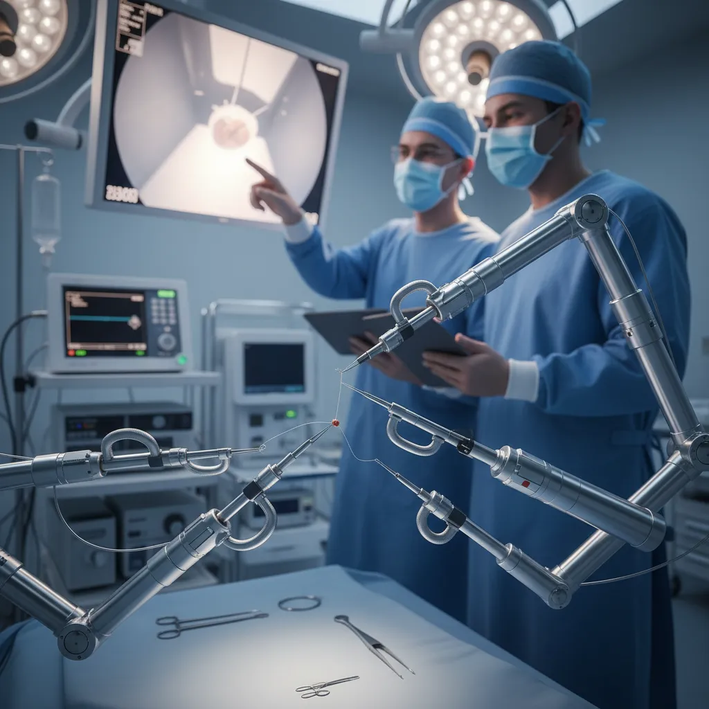 Robotic surgical tools performing delicate operation with human oversight