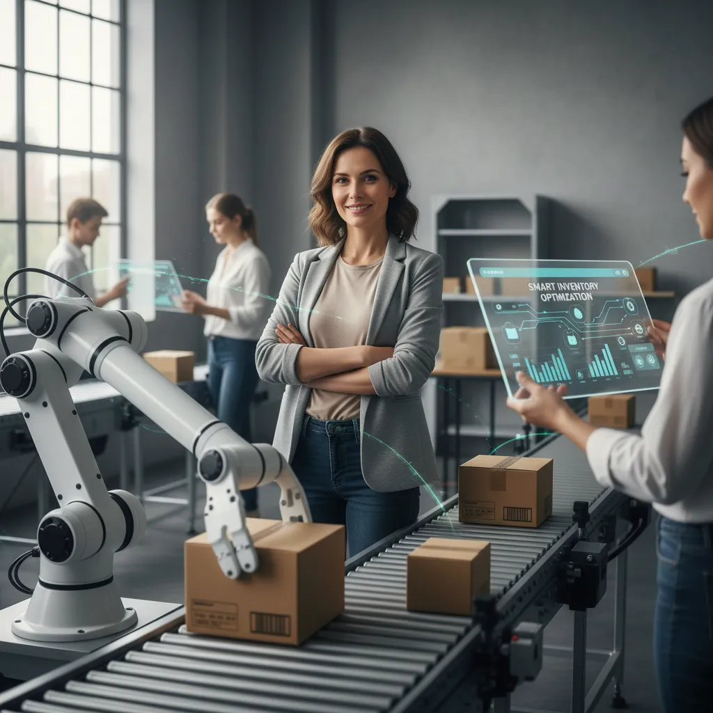 Small business owner with AI automation