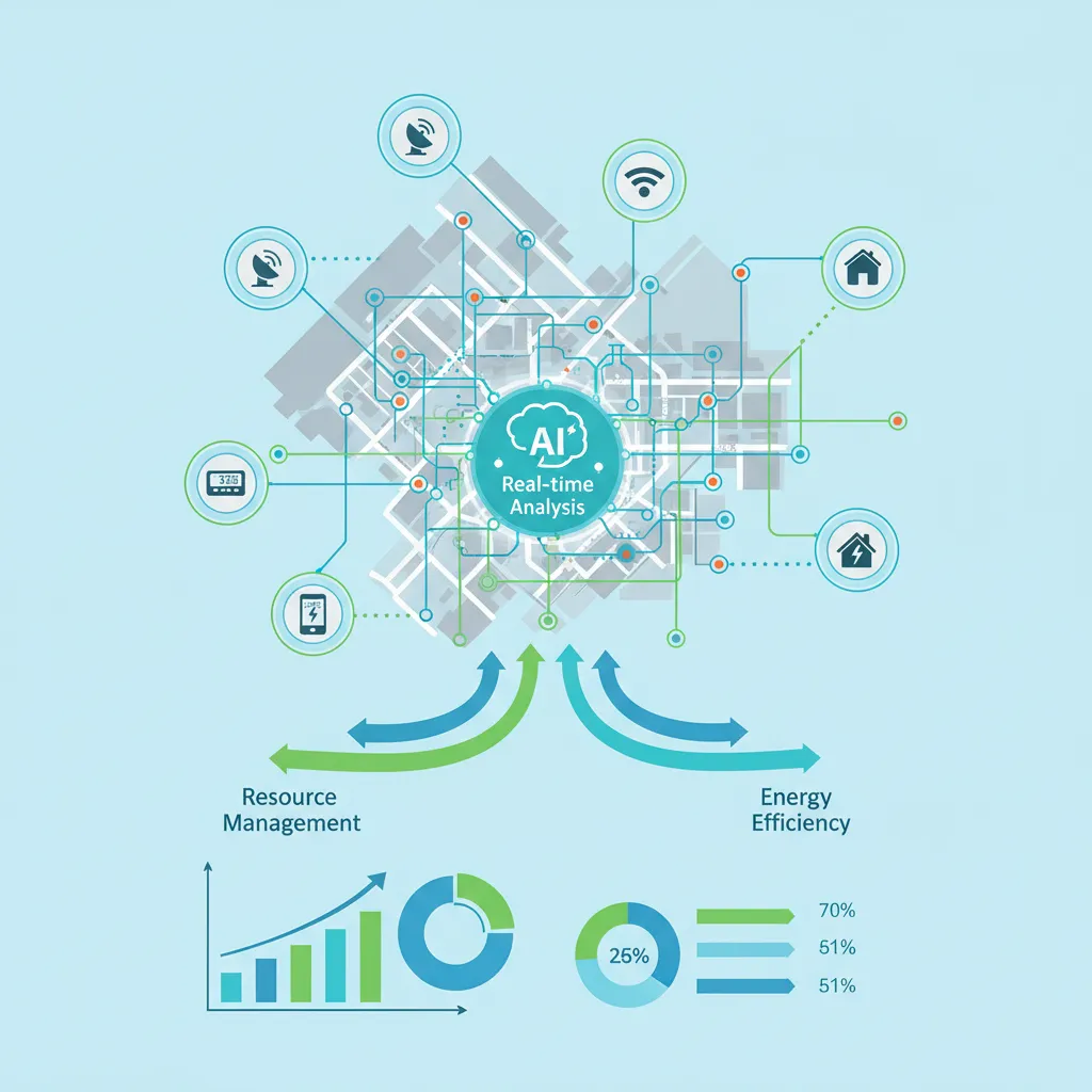 Infographic of AI data analysis for city resource management