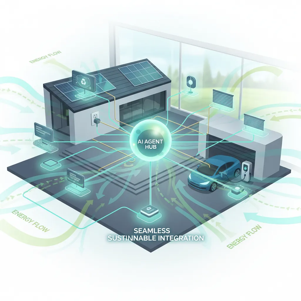 Diagram of AI integrated smart home network with eco-devices
