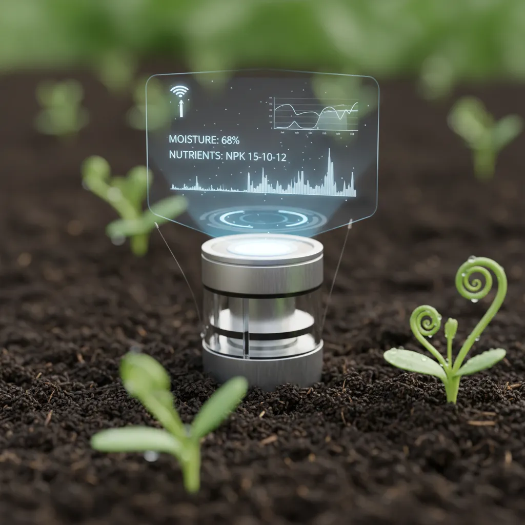 Smart sensor in soil transmitting data