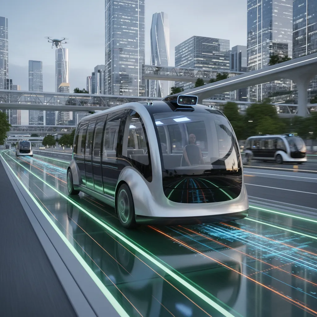 Autonomous electric shuttle with digital traffic flow analytics in a smart city