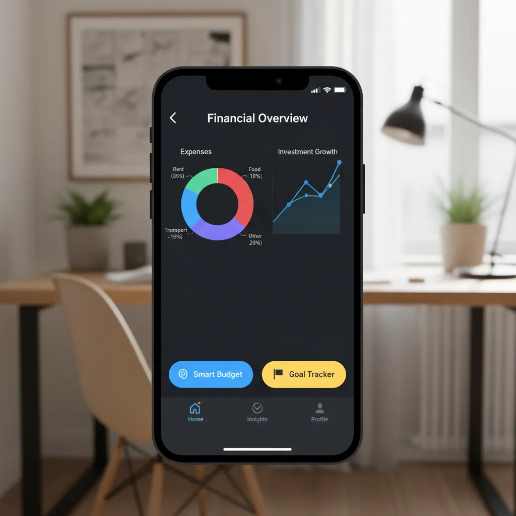 Smartphone showing AI personal finance app
