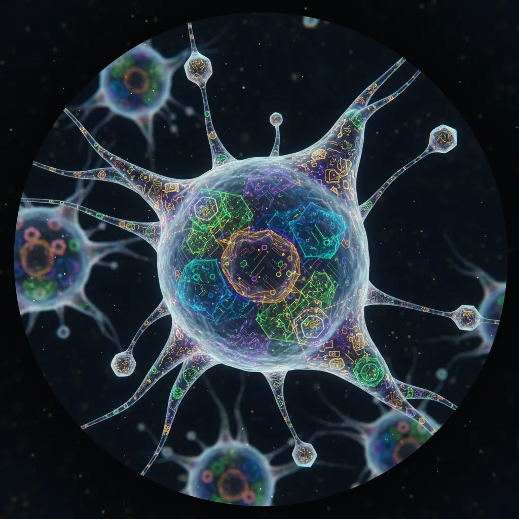 Microscopic view of AI-designed synthetic cells